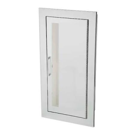 Activar Construction Products Group Activar Inc. Aluminum Fire Rated Fire Extinguisher Cabinet, Vertical Acrylic Window, Fully Recessed 1025V10FX